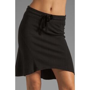 James Perse Seamed Scuffed Skirt High Low Y2K Drawstring Low Waist Terry Knit